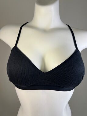 Savage X Fenty Black Ribbed Triangle Bralette S/M